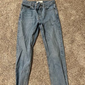 Top shop raw hem crop straight leg jeans from Nordstrom
